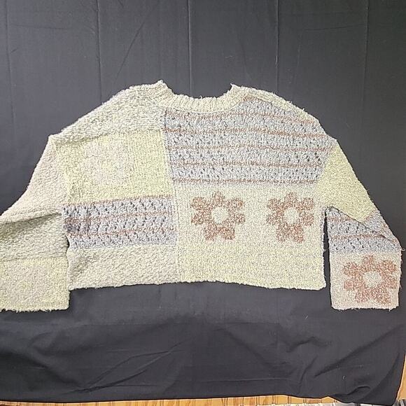 Sincerely Jules Pullover Boho Wool Blend Sweater Cropped Bell Sleeve Oversized S - Picture 4 of 4